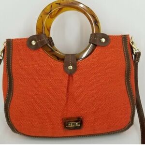 Relic burnt Orange Handbag with Brown Accents